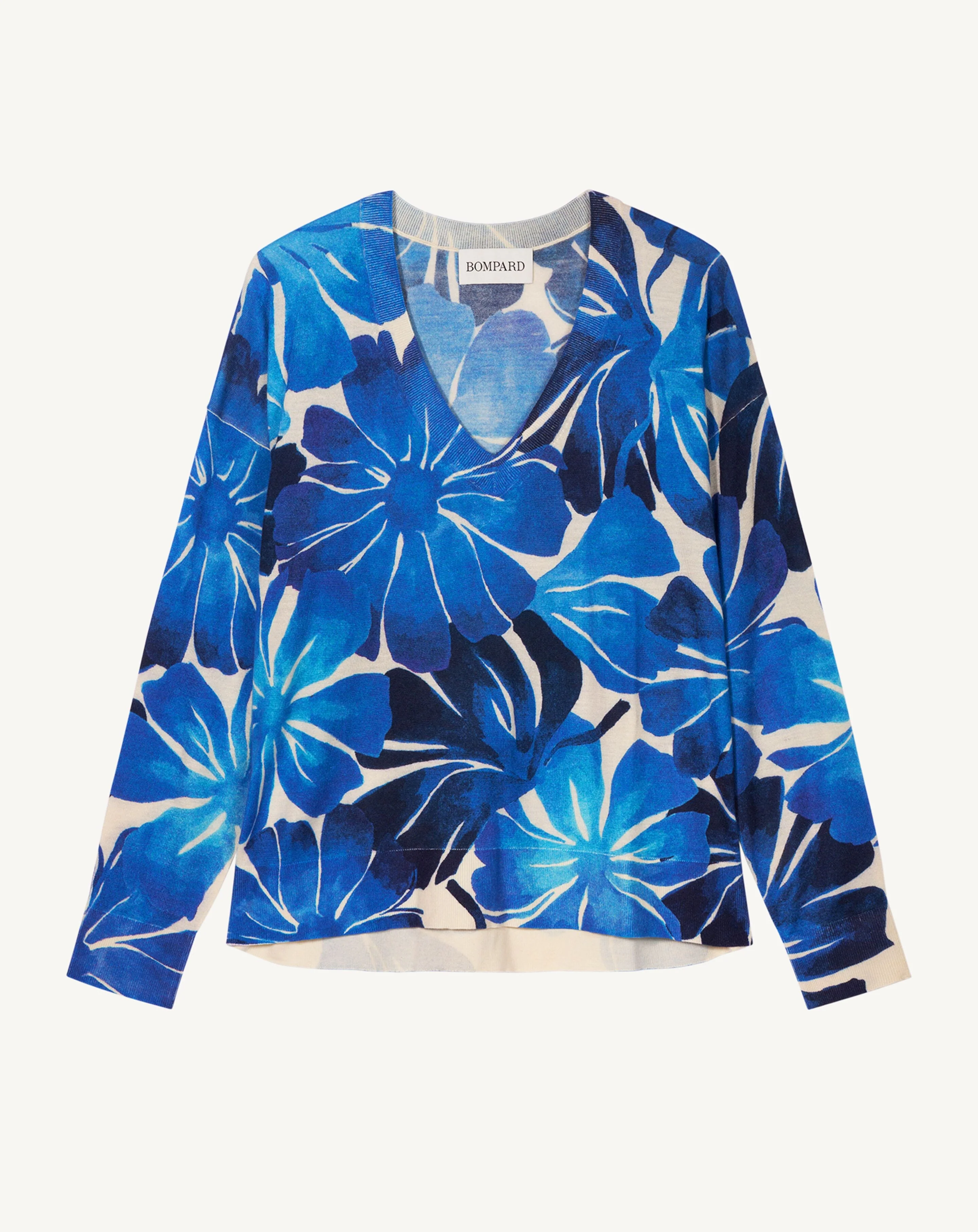 Pull col V imprimé