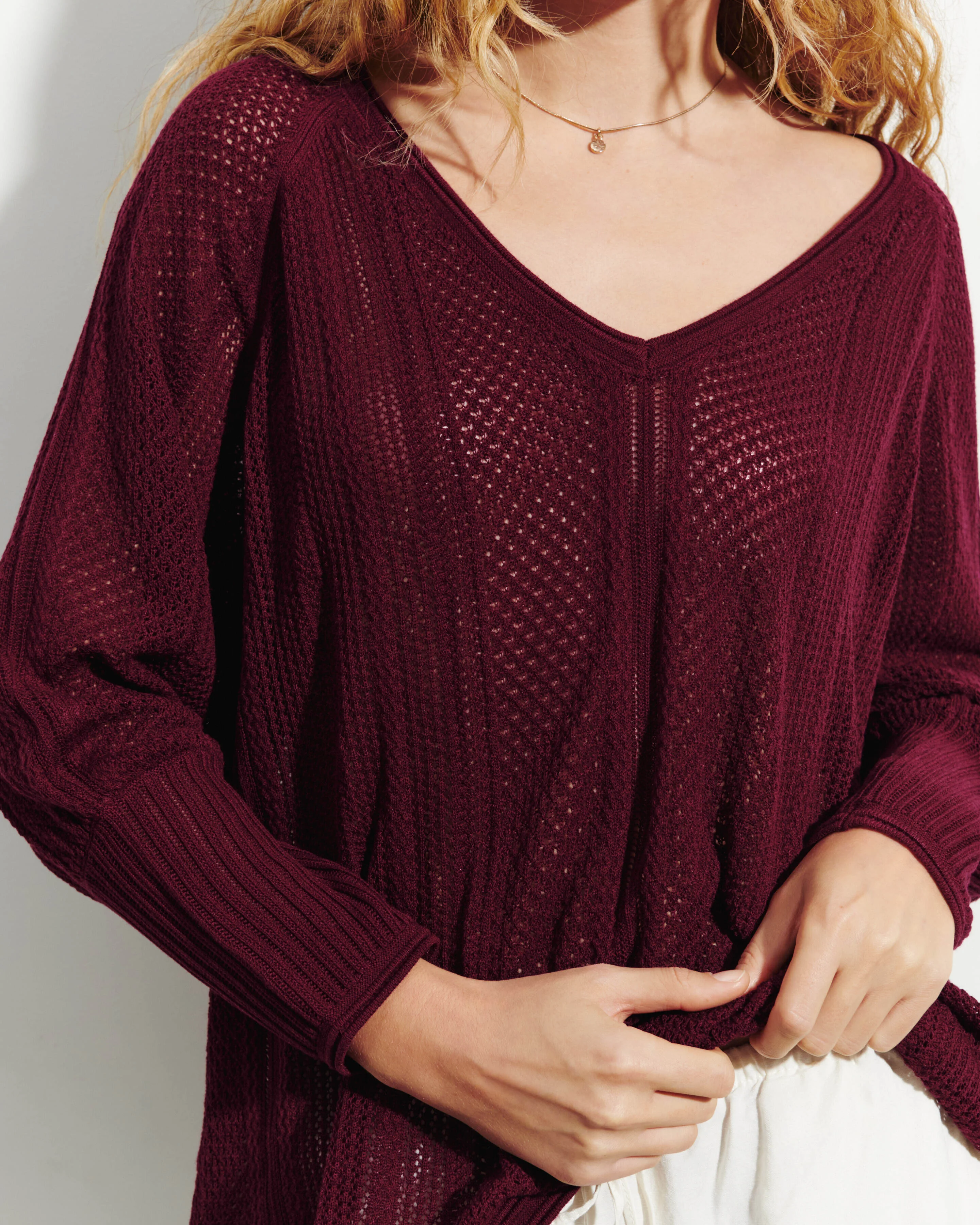 Pull col V pointelle - Image 2